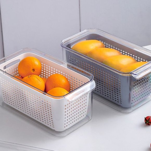 New Fridge Organizers/Produce Savers - Set of 2 Leachate Baskets - Picture 3 of 5